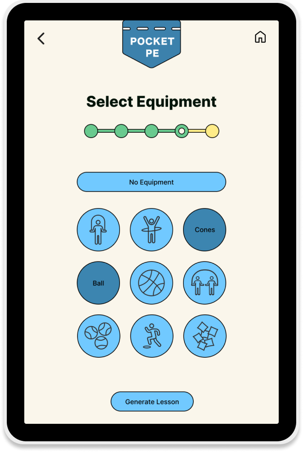 select equipment page ipad